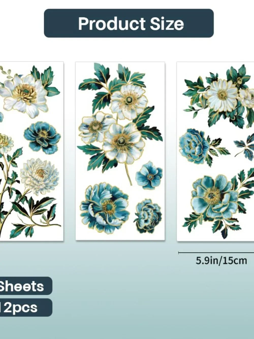 PLIGREAT 3 Sheets Rub on Transfers for Crafts and Furniture, Vintage Flower Rub